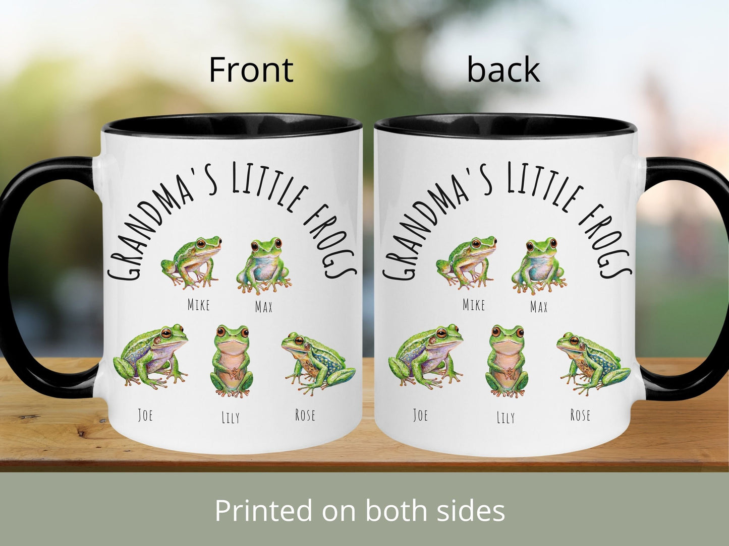 Personalized Grandma's Frog Family Mug: Original Art
