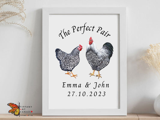 Personalized Couple Wedding Gift (Chicken, Digital Bundle) Print