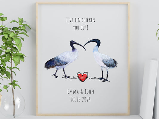 Bin Chicken Couple Print