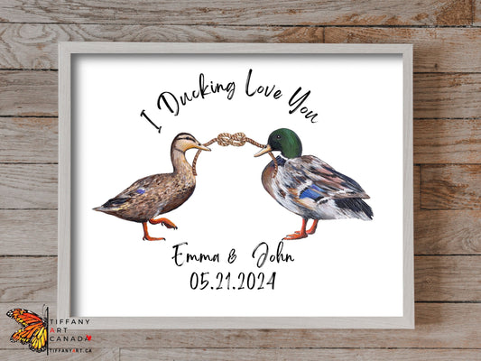 Personalized Mallard Duck Wedding Print