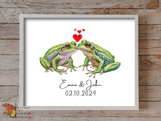Personalized Frog Couple Print