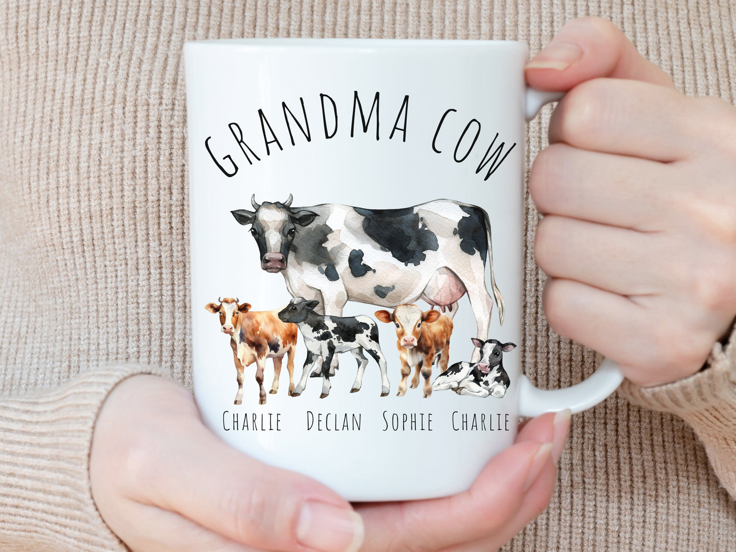 Personalized Cow Family Mug,  Mama Cow Mug, Papa Cow Mug, Cow Gift for Women, Cow Family Gift, Cow Lover Gift, Farm Animal Mug, Farm Gift