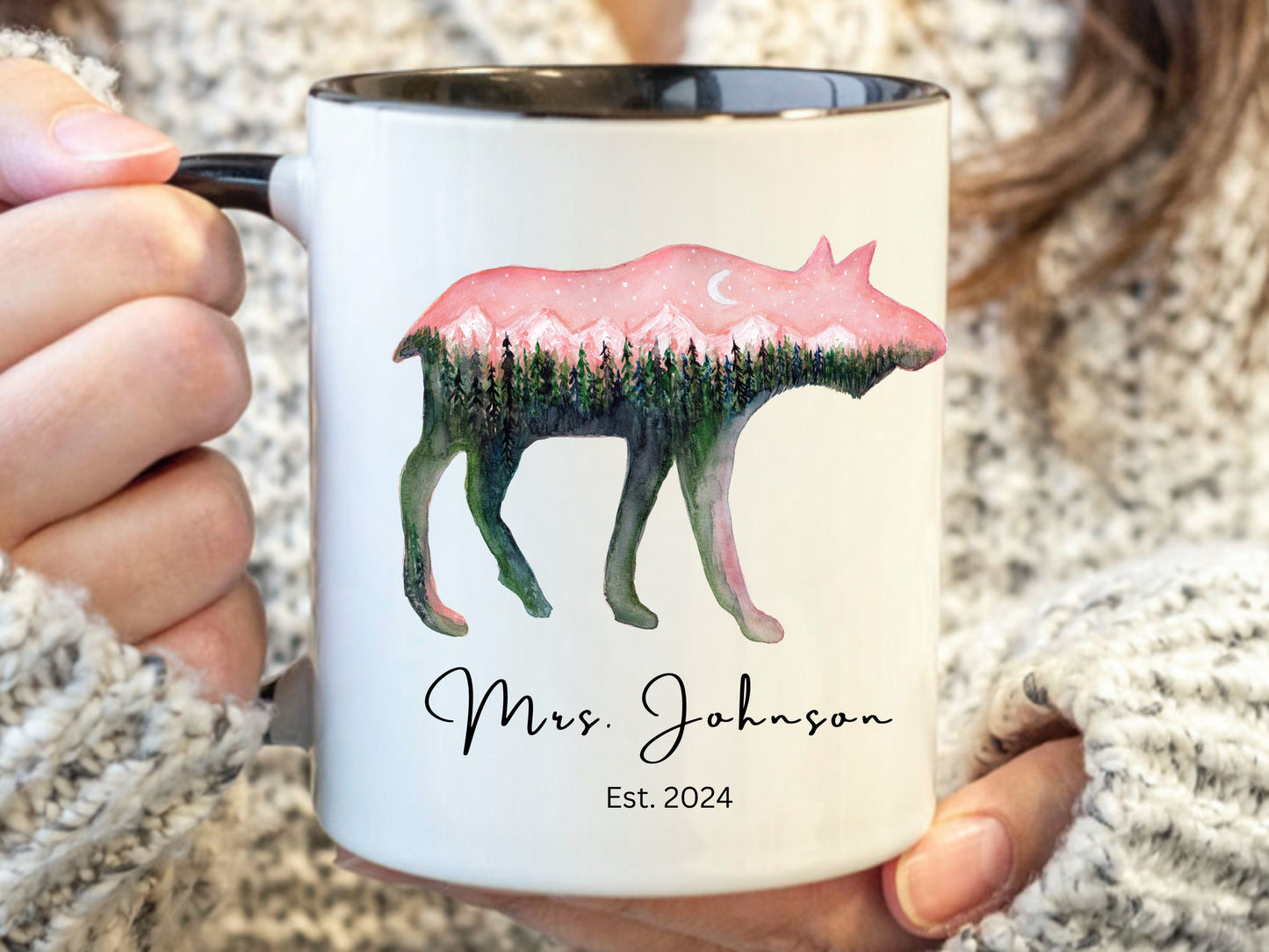 Personalized Moose Mug, Mr and Mrs Mug, Wedding Gift for Couple Gift, Custom Couple Name Mug, New Bride and Groom Gift, Husband and Wife Mug