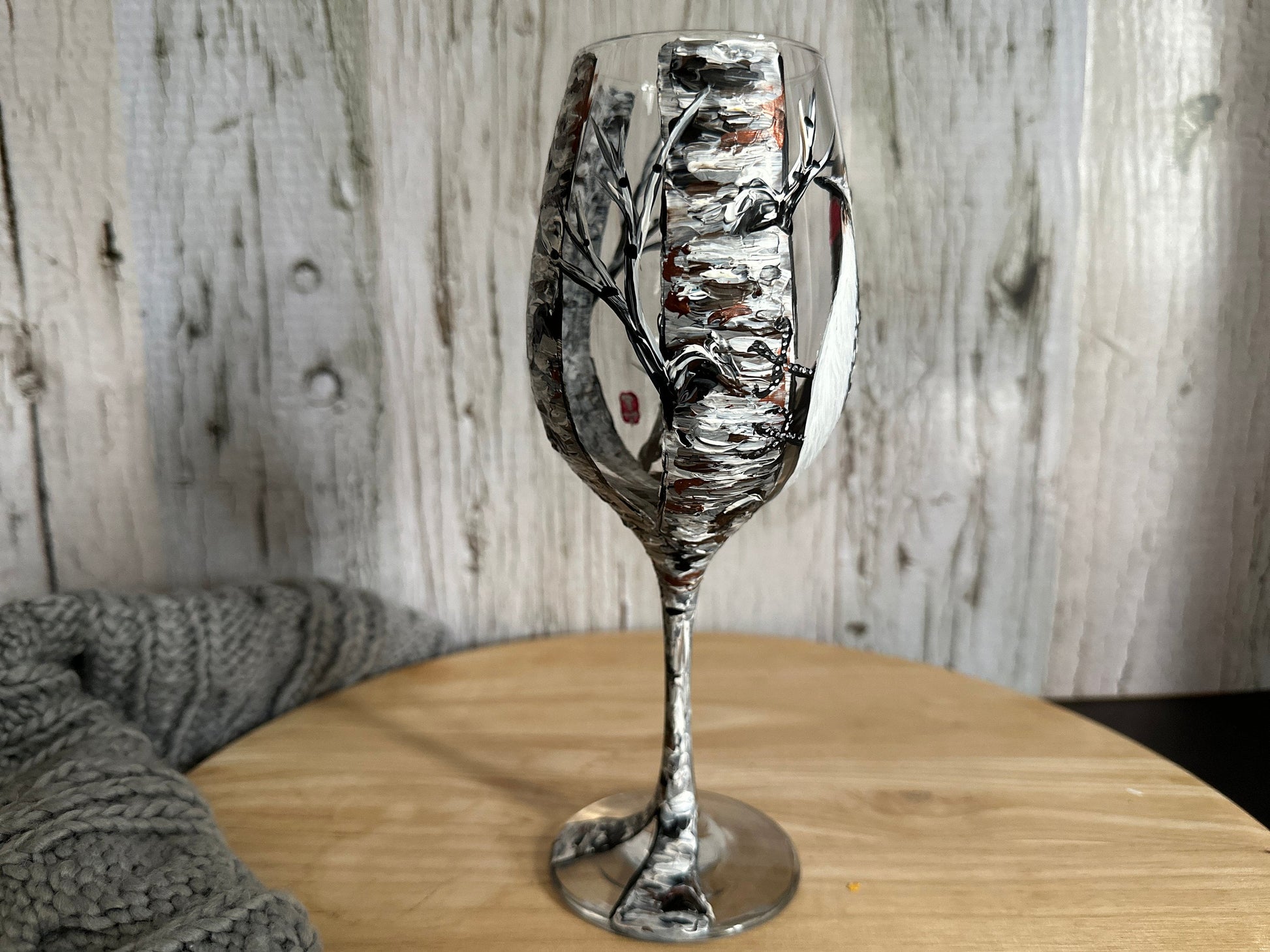 Hand-Painted Woodpecker Wine Glass: Bird Art Barware