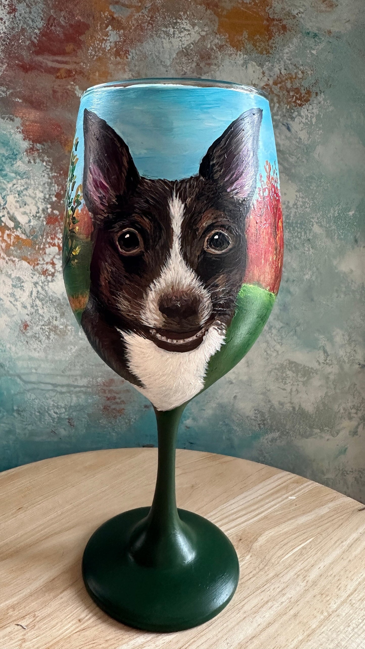 Hand Painted Custom Dog Wine Glass, Personalized Dog Gift, Dog Mom Gift, Dog Dad Gift, Dog Owner Gift, Pet Memorial gift, Pet Lover Gift