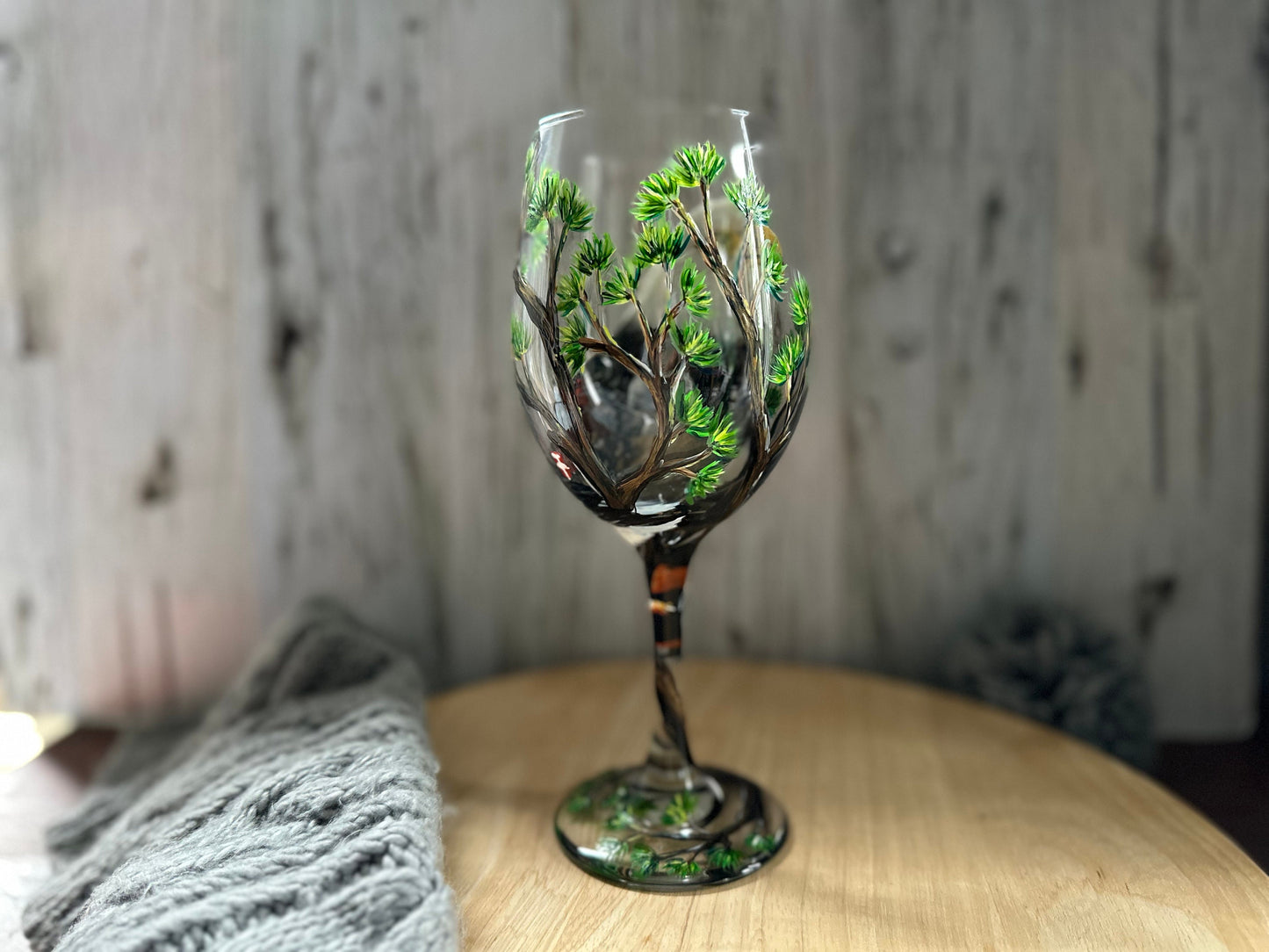Hand Painted Eagle Wine Glass: Unique Bird Lover Gift