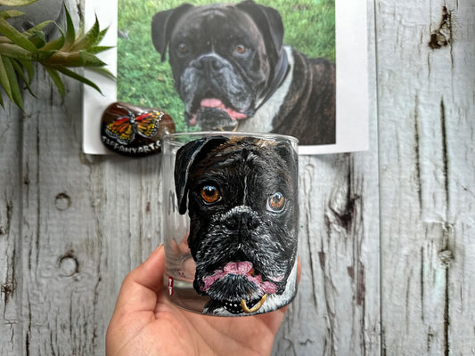 Hand-Painted Pet Portrait Wine Glass: Custom Dog Art Gift