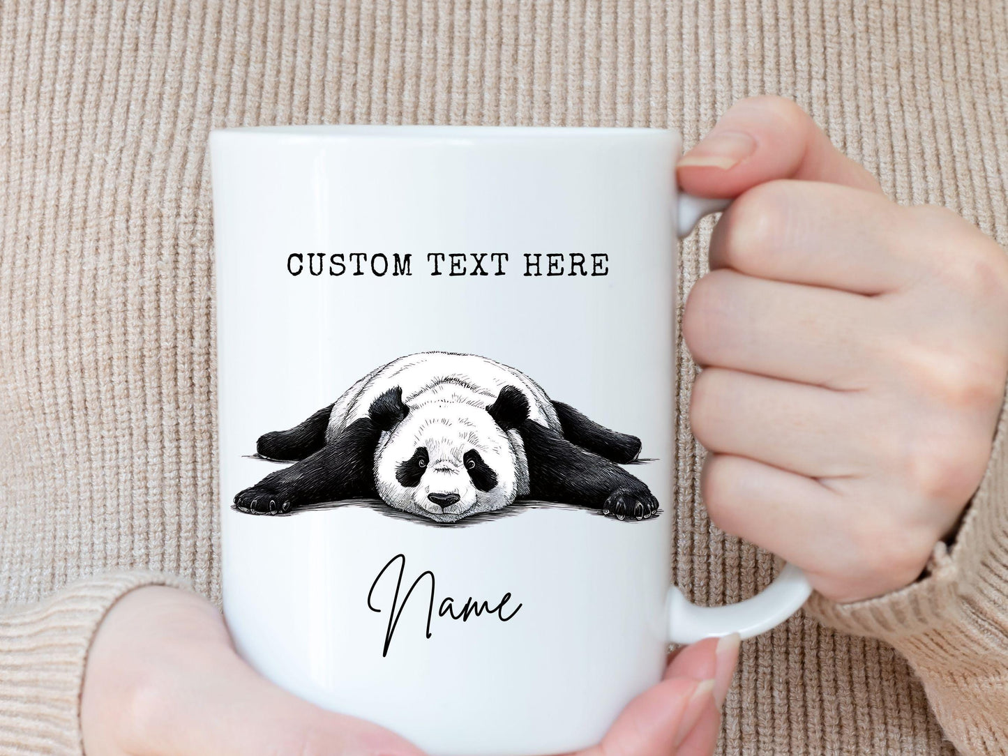 Never Give Up On Your Dreams Keep Sleeping Panda Coffee Mug, My brain says yes, but my body says no, Funny Panda Mug, Panda Birthday Gift