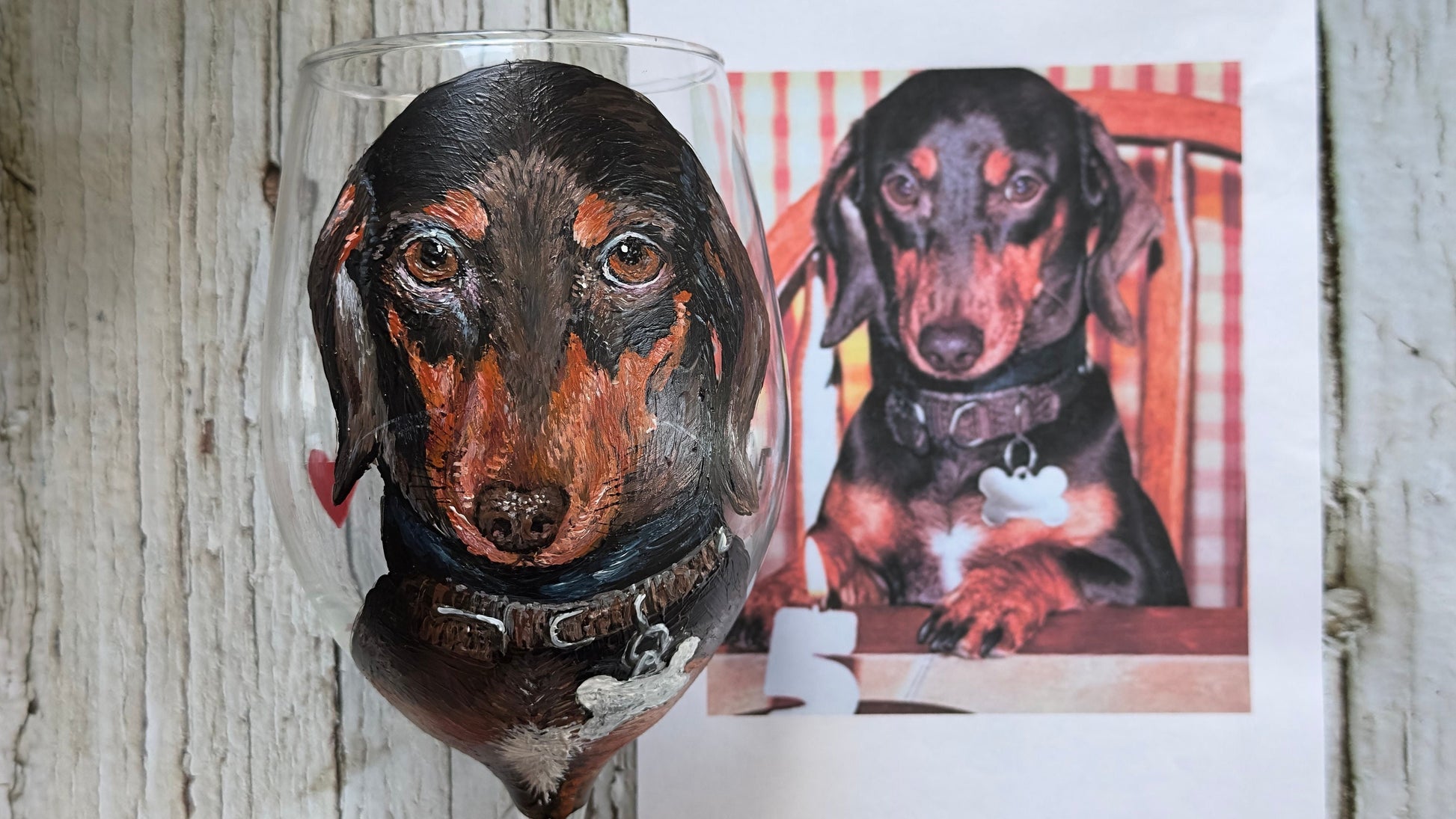 Custom Pet Portrait Wine Glass: Hand-Painted Dog & Cat Gift