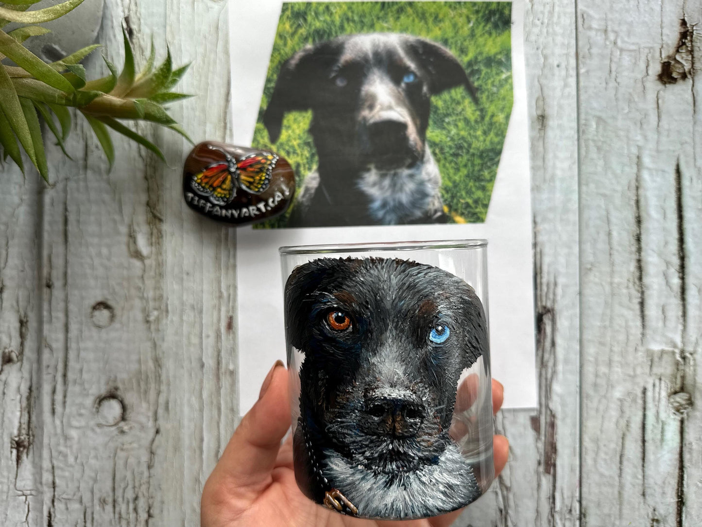 Hand-Painted Pet Portrait Wine Glass: Custom Dog Art Gift
