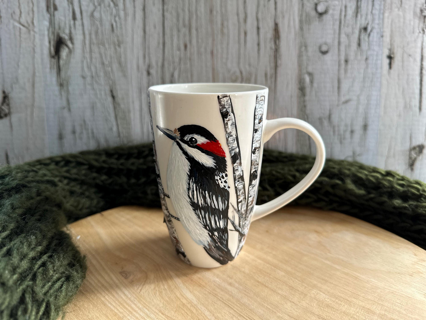 Hand Painted Red-bellied Woodpecker Mug: Bird Lover Gift