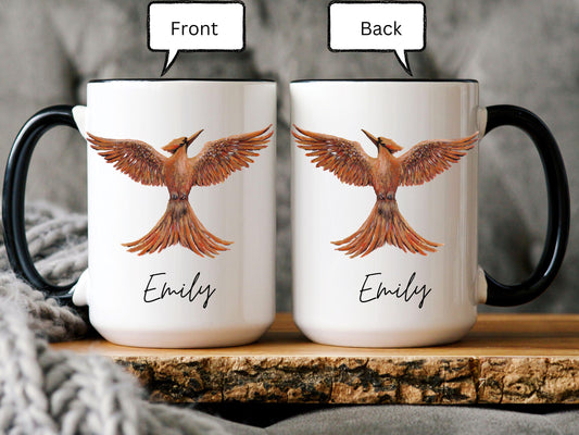 Personalized Mockingjay Mug, Mockingjay Gift, The Hunger Games, Katniss Everdeen, Hunger Games Gift, Custom Name Mug, Bird Lover Mug Gift