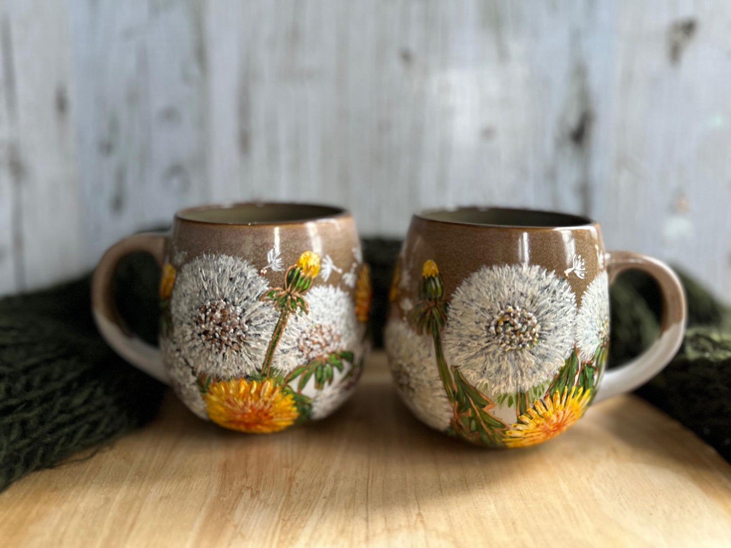 Hand Painted Dandelion Mug: Personalized Flower Gift
