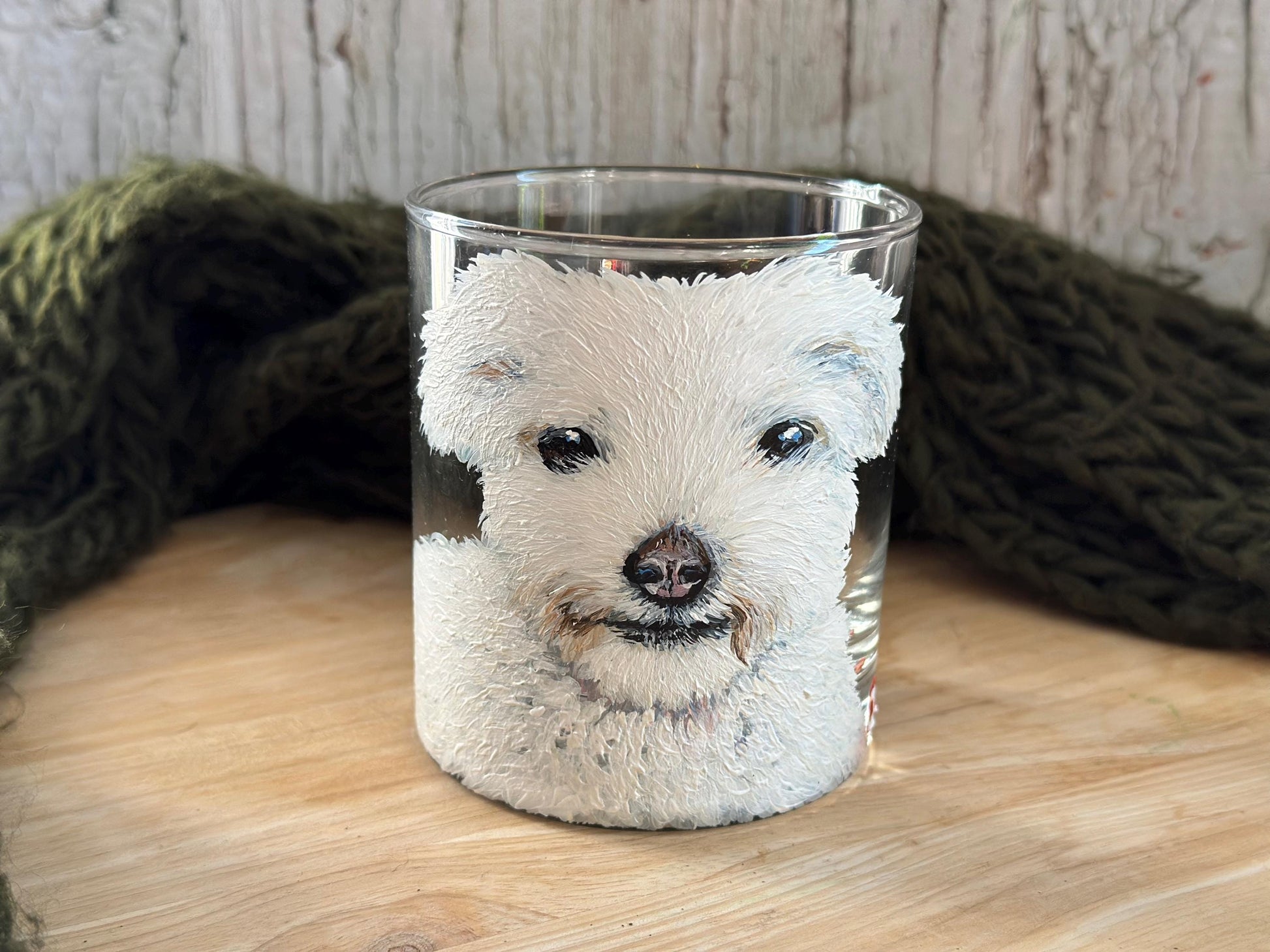 Custom Dog Portrait Wine Glass: Hand-Painted Pet Memorial Gift