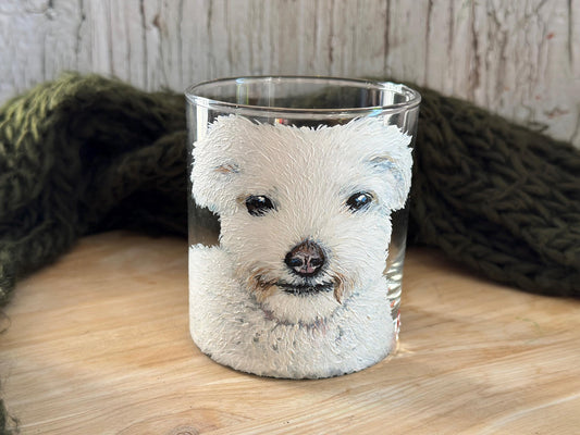 Custom Dog Portrait Wine Glass: Hand-Painted Pet Memorial Gift