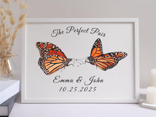 Personalized Monarch Butterfly Wedding Print