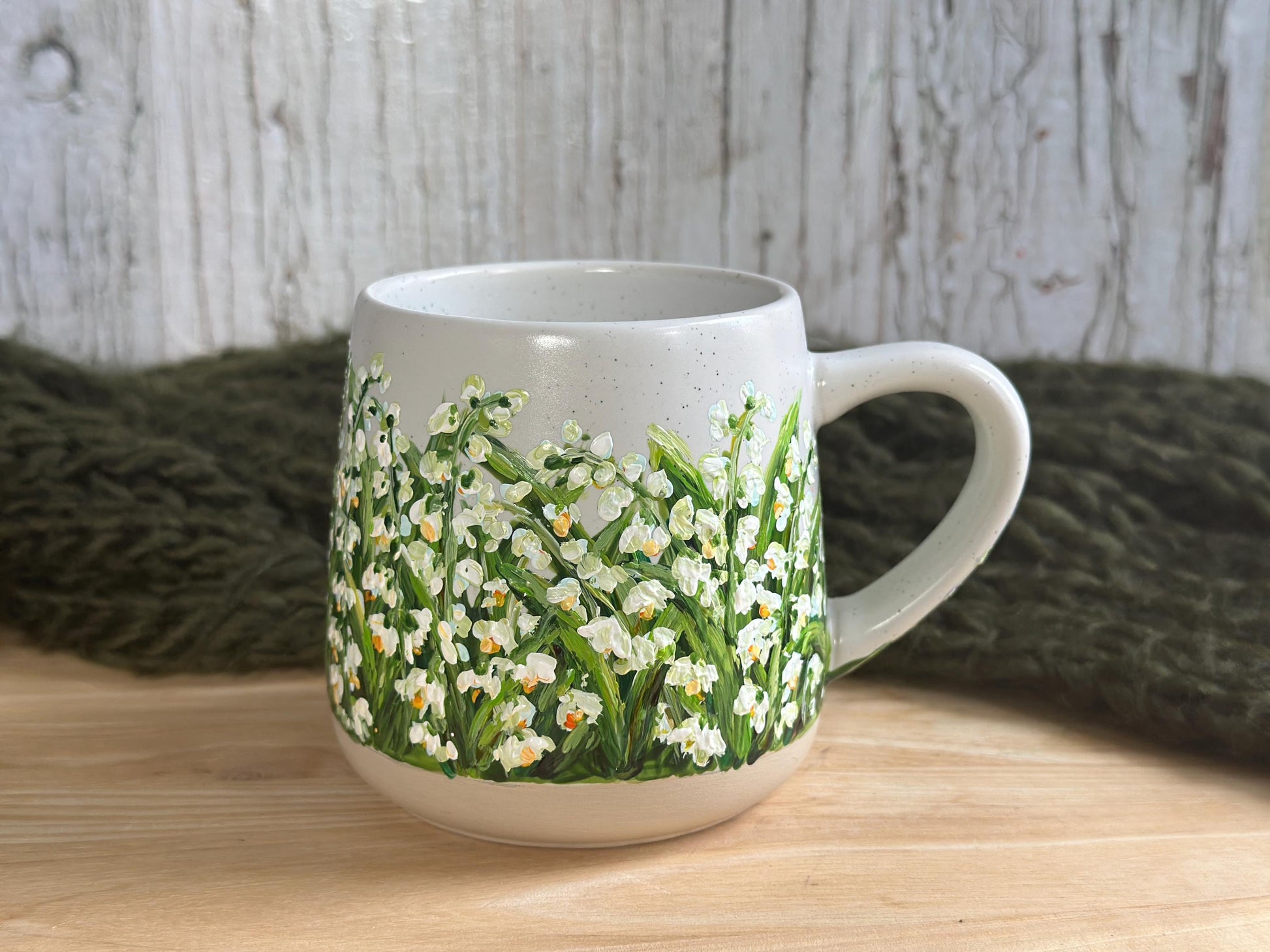 Hand Painted Custom Flower Mug: Personalized Wedding Keepsake