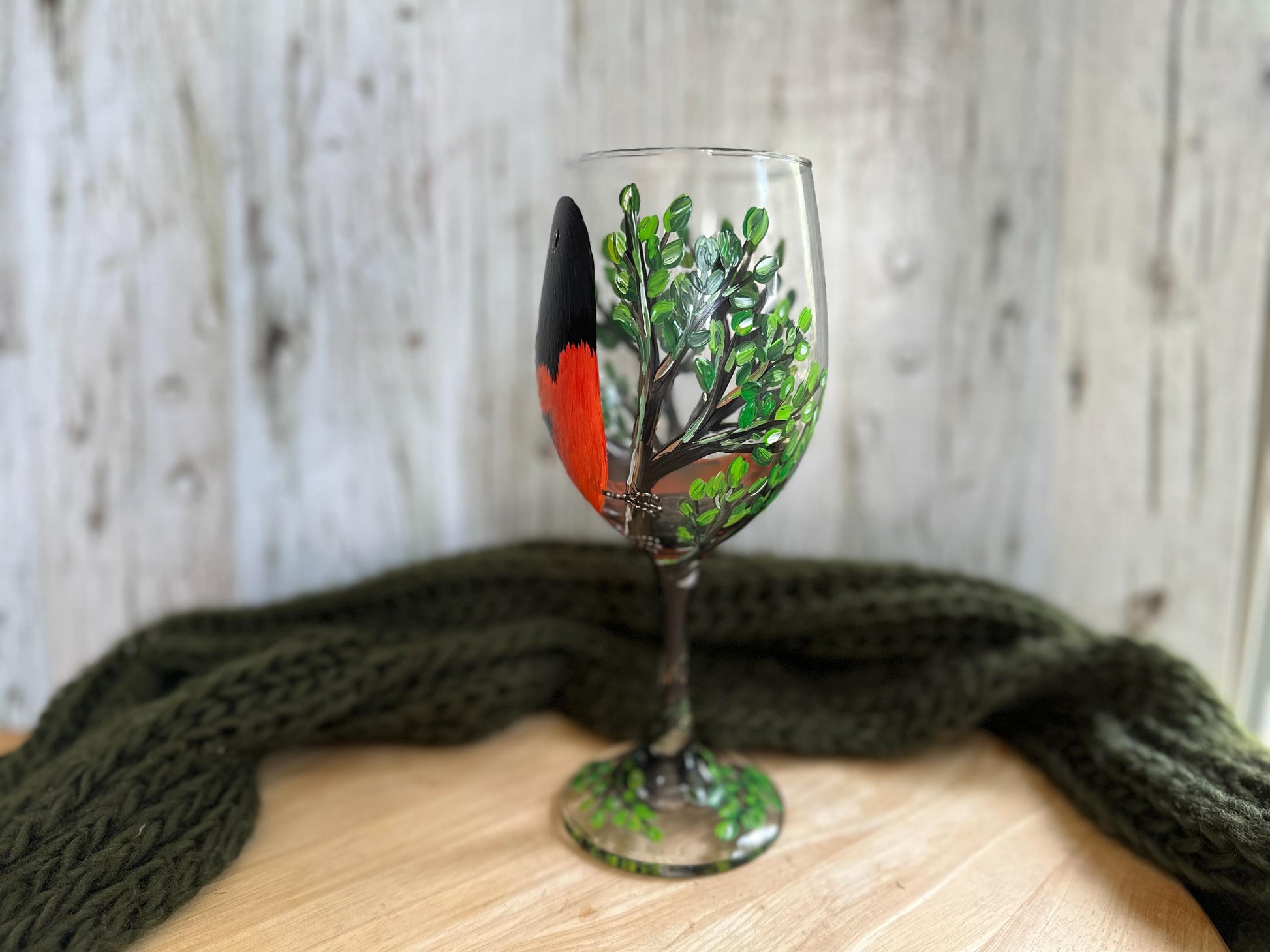 Hand Painted Baltimore Oriole Wine Glass, Baltimore Oriole Gifts, Baltimore Oriole Painting, Bird Wine Glass, Wedding gift, Bird Lover Gift