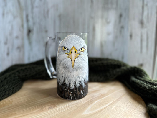 Hand Painted Eagle Beer Mug: Unique Groomsmen Gift