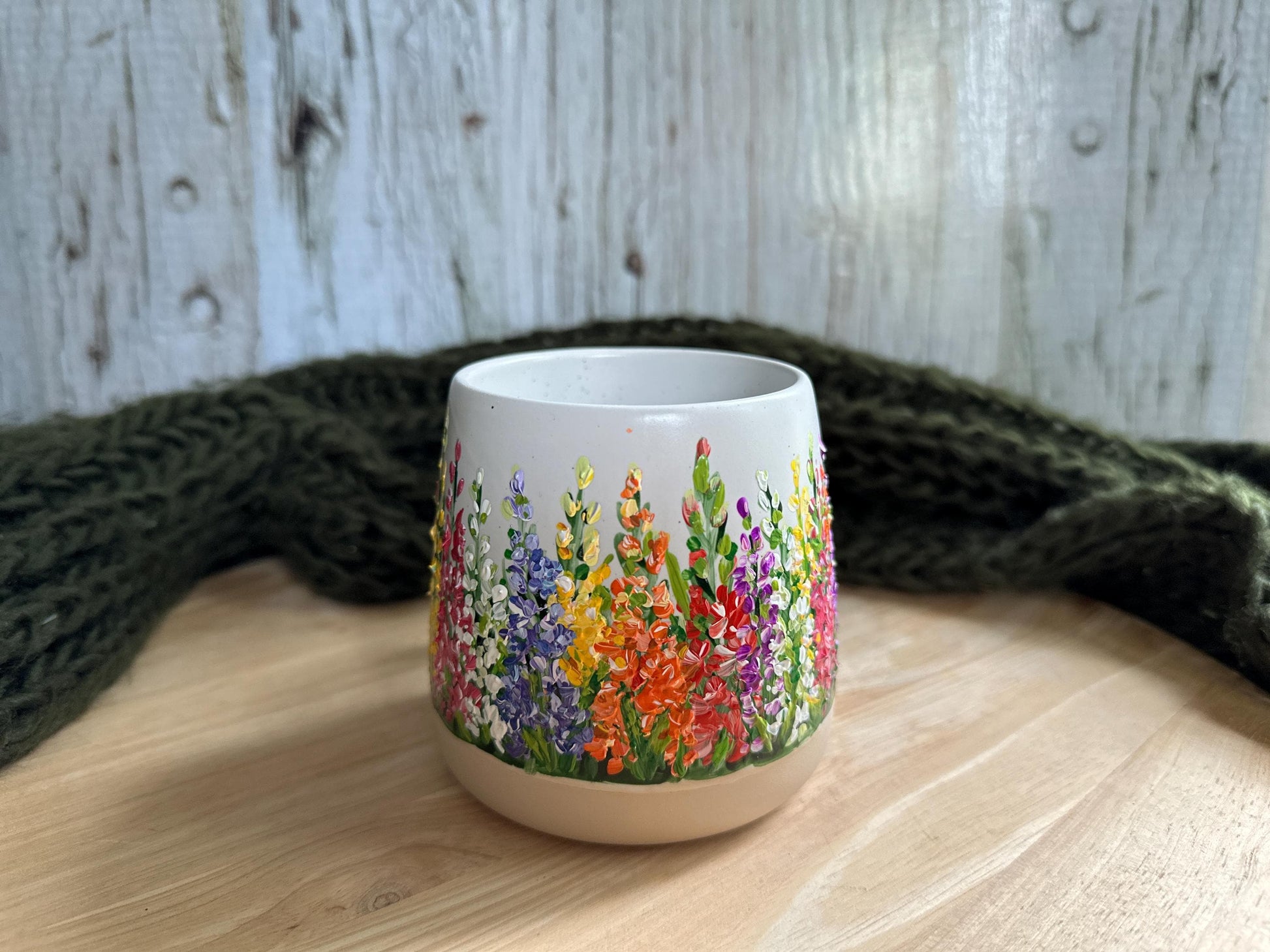Custom Hand Painted Gladiolus Mug, August Birth Flower Gift, Birthday Gift for Mom, Personalized Coffee Cup for Her