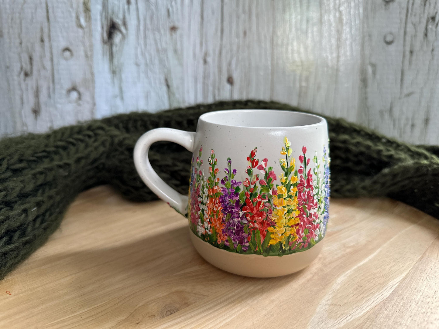 Custom Hand Painted Gladiolus Mug, August Birth Flower Gift, Birthday Gift for Mom, Personalized Coffee Cup for Her