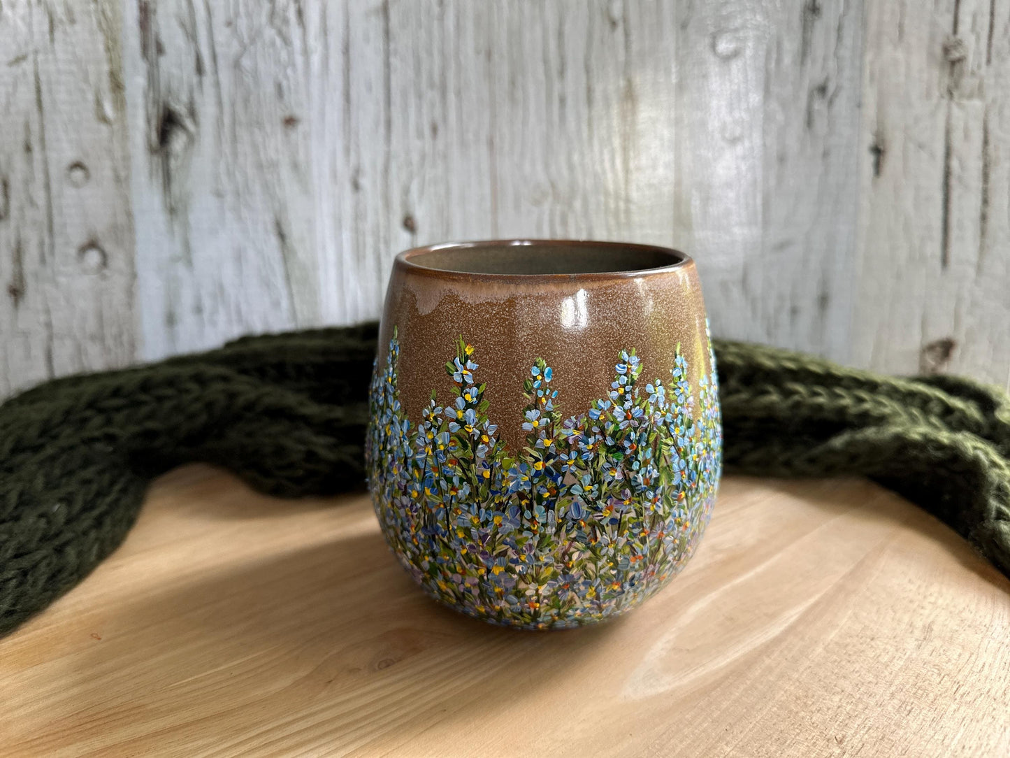 Hand Painted Forget-Me-Not Mug: Personalized Floral Gift