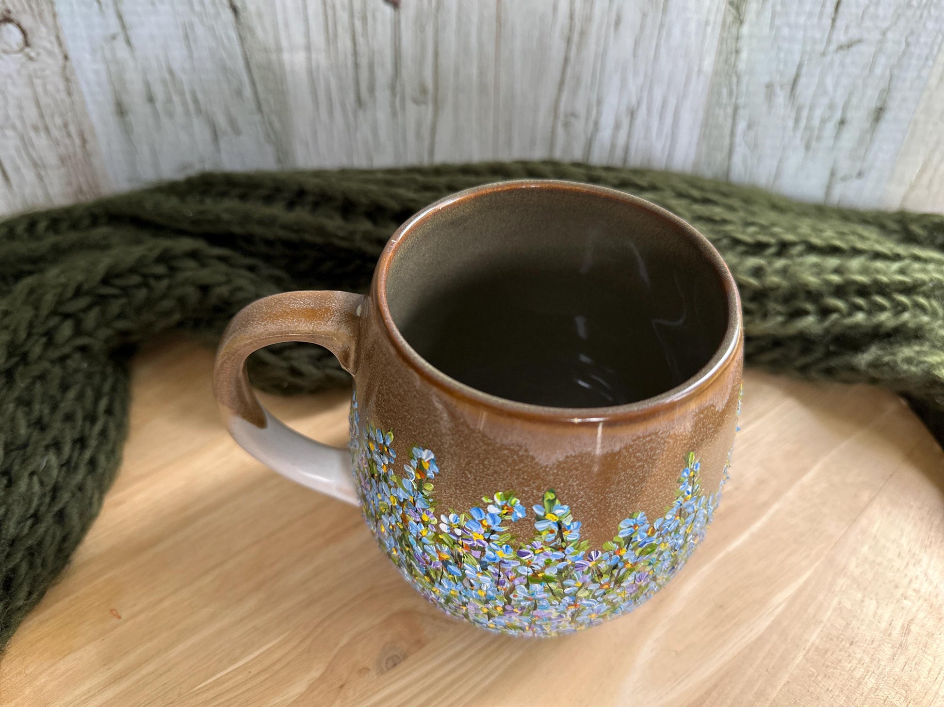 Hand Painted Forget-Me-Not Mug: Personalized Floral Gift