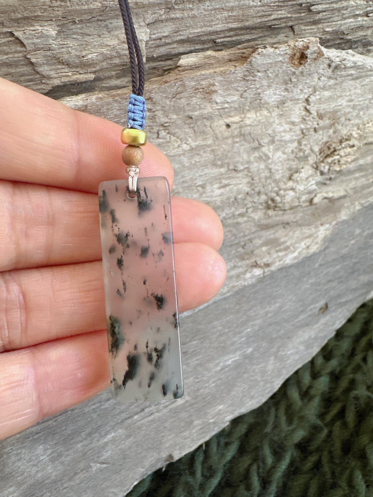 Jade Pendant Necklace: Natural Black & White Jade