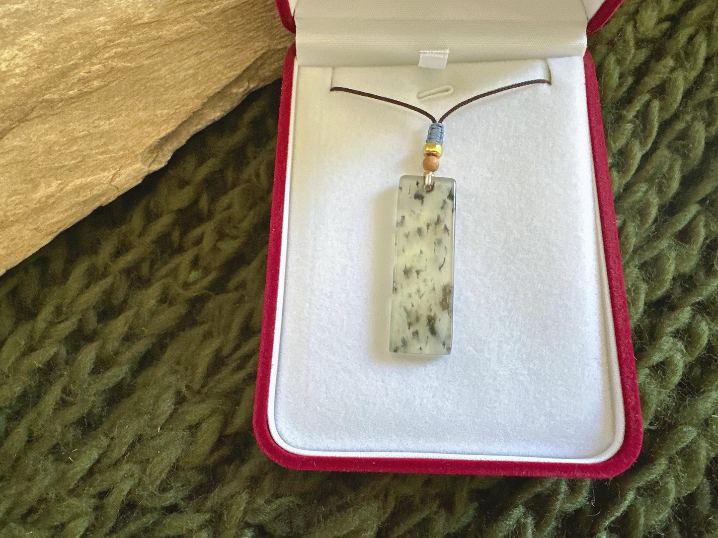 Jade Pendant Necklace: Natural Black & White Jade