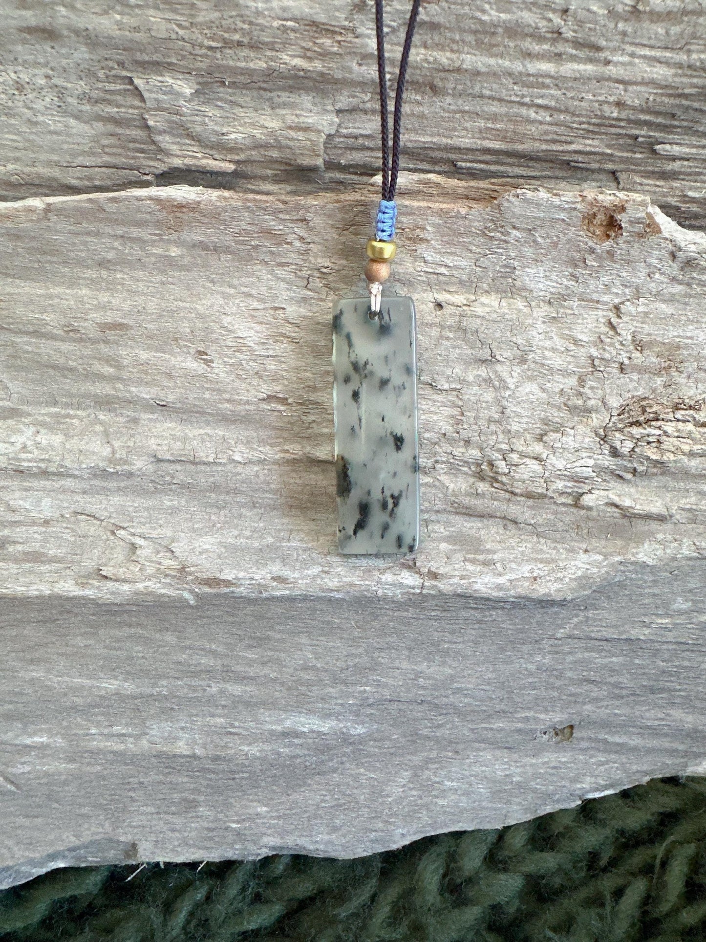 Jade Pendant Necklace: Natural Black & White Jade