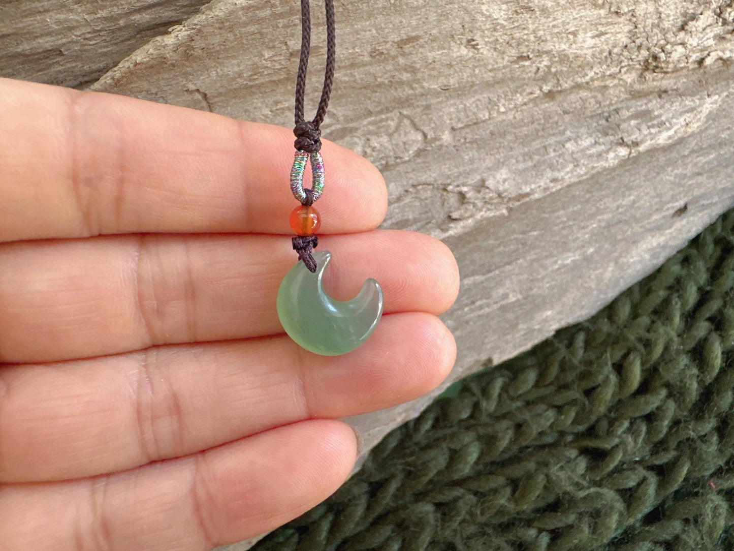 Star Moon Set of 2 Jade Necklaces for Women, Green Jade Pendant Gift, Gift For Girlfriend, Love Gift, Anniversary Gift, Wedding Couple Gift