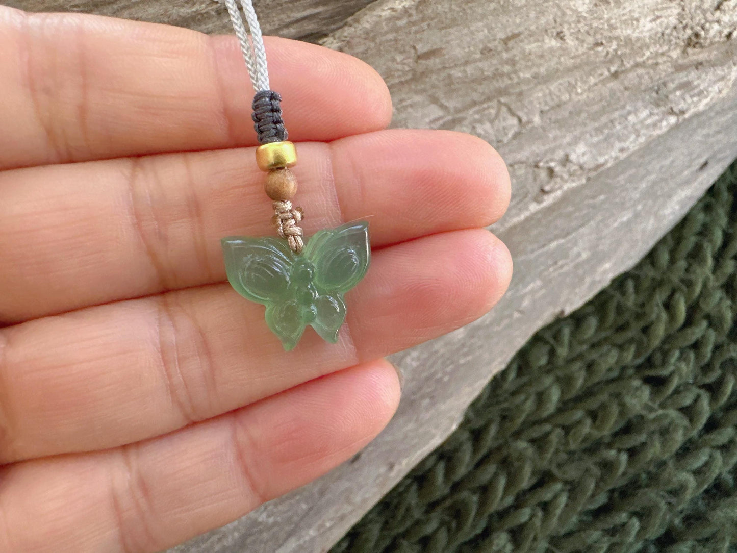 Natural Jade Butterfly Pendant, Butterfly Jade Necklace, Green Jade Jewelry Gift For Her, Birthday Gift For Girl, Butterfly Lover Gift
