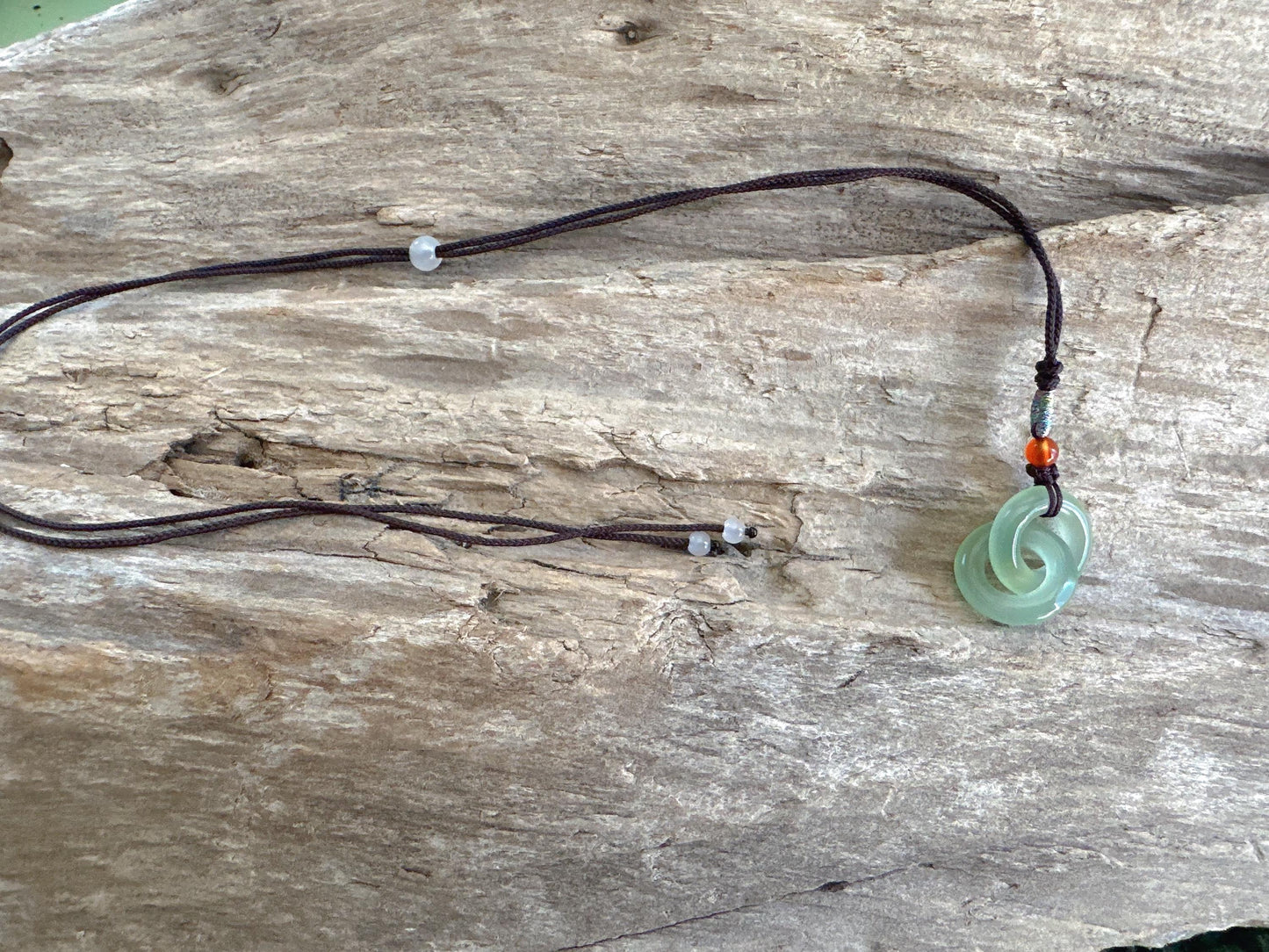 Double Round Jade Pendant, Lucky Donut Jade Necklace, Green Jade Jewelry Gift, Gift for Best Friend, Wedding Gift For Couple