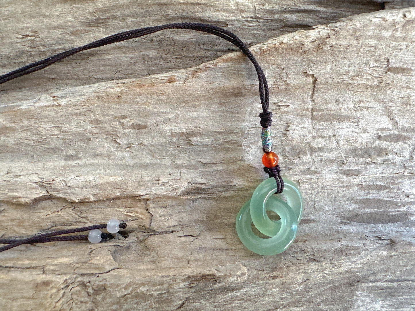 Double Round Jade Pendant, Lucky Donut Jade Necklace, Green Jade Jewelry Gift, Gift for Best Friend, Wedding Gift For Couple