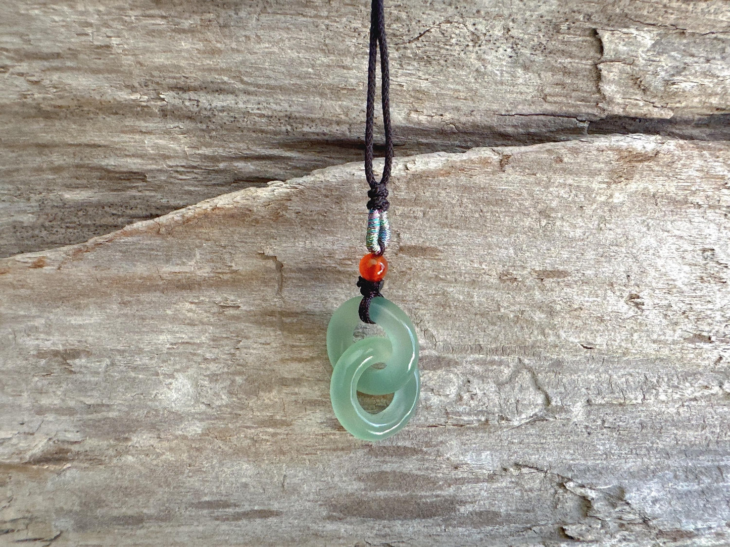 Double Round Jade Pendant, Lucky Donut Jade Necklace, Green Jade Jewelry Gift, Gift for Best Friend, Wedding Gift For Couple