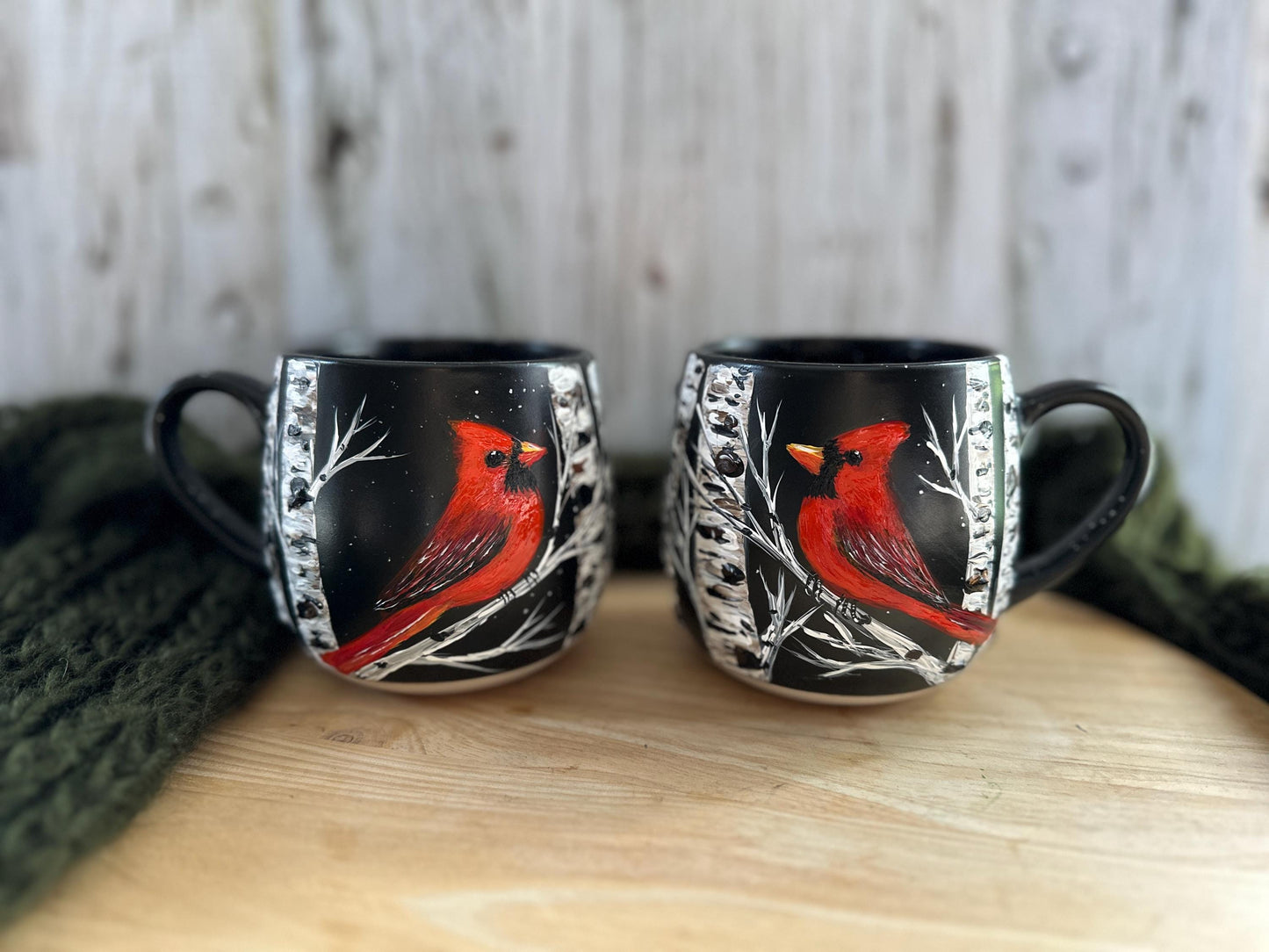 Hand-Painted Cardinal Bird Coffee Mug: Bird Lover Gift