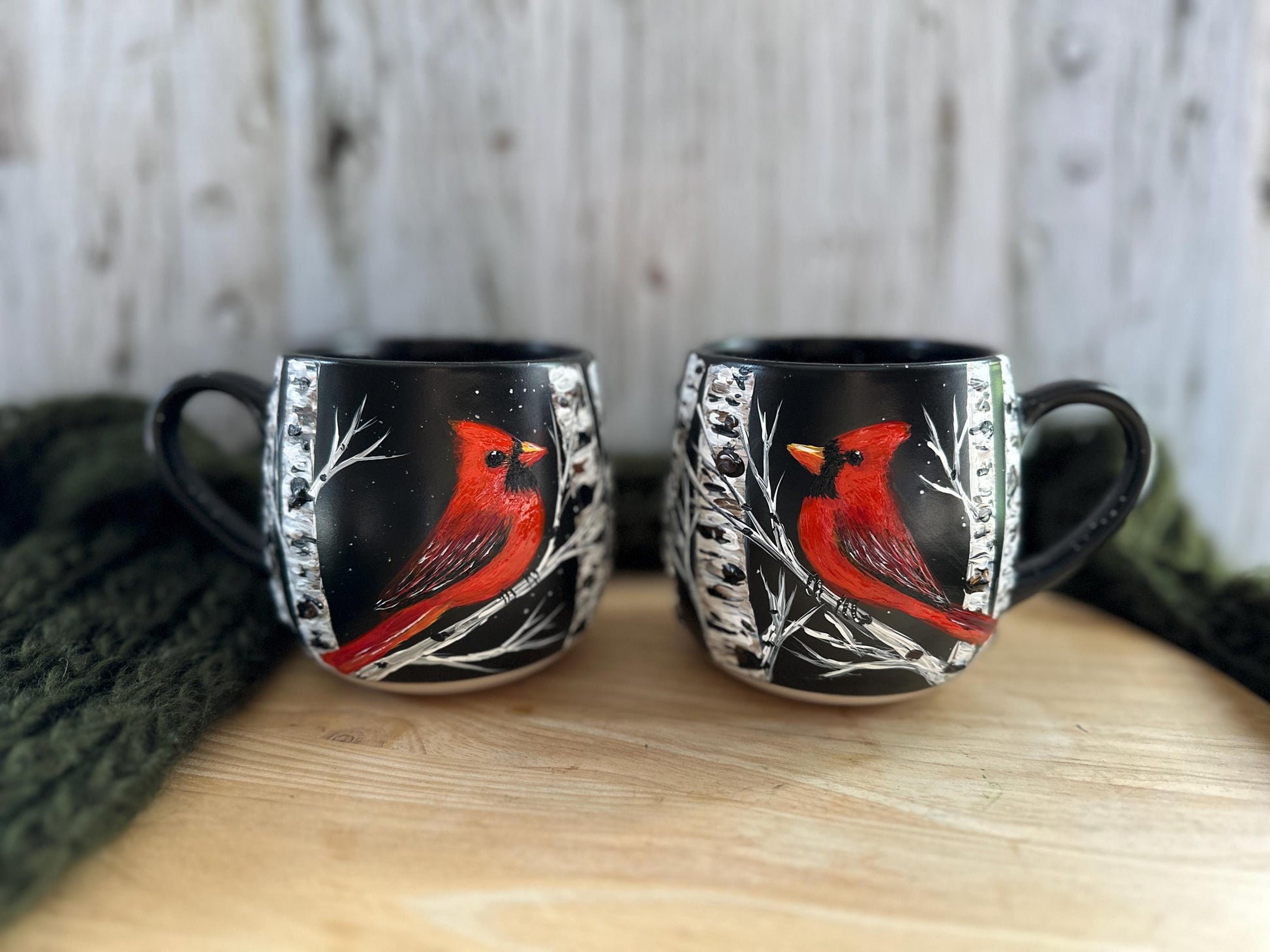 Hand-Painted Cardinal Bird Coffee Mug: Bird Lover Gift