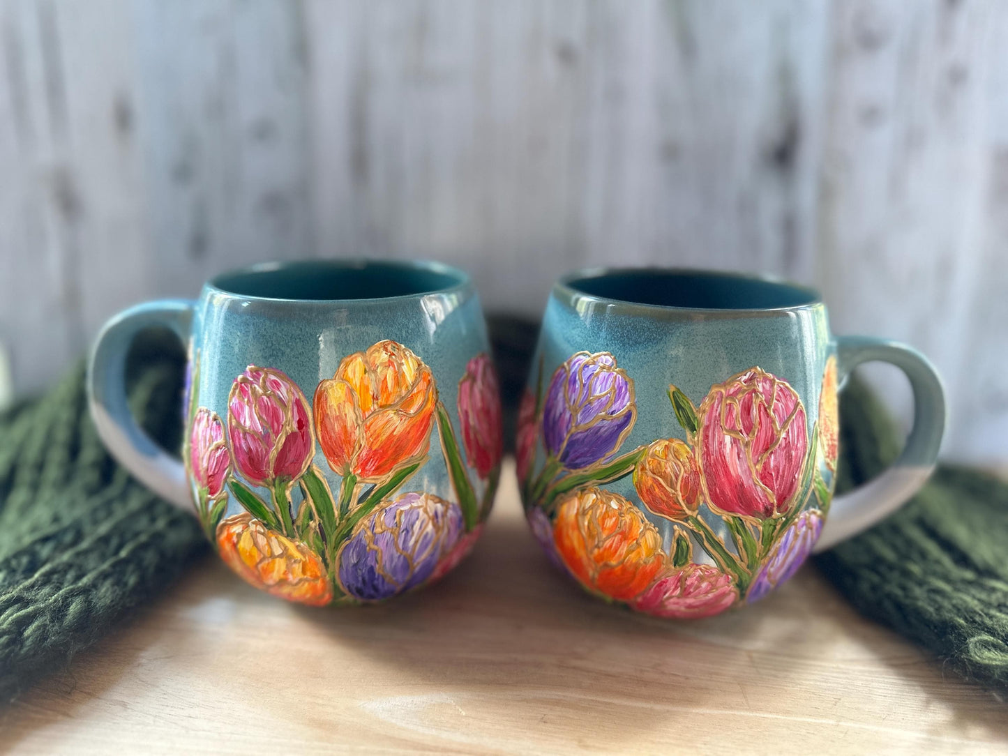 Hand Painted Tulip 20oz Mug: Personalized Floral Gift
