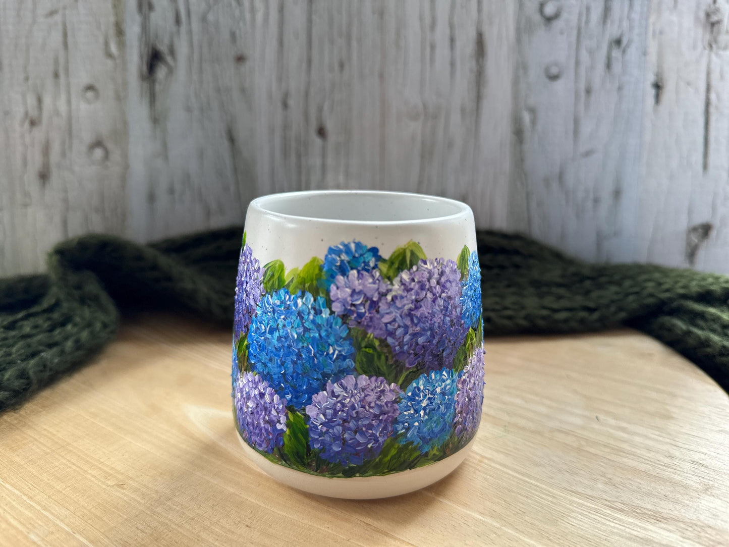 Hand Painted Hydrangea Mug, Hydrangea Lover Gift, Mother's Day gift for Mom, Floral Coffee Cup, Flower Mug,  Christmas Gift For Her, Grandma