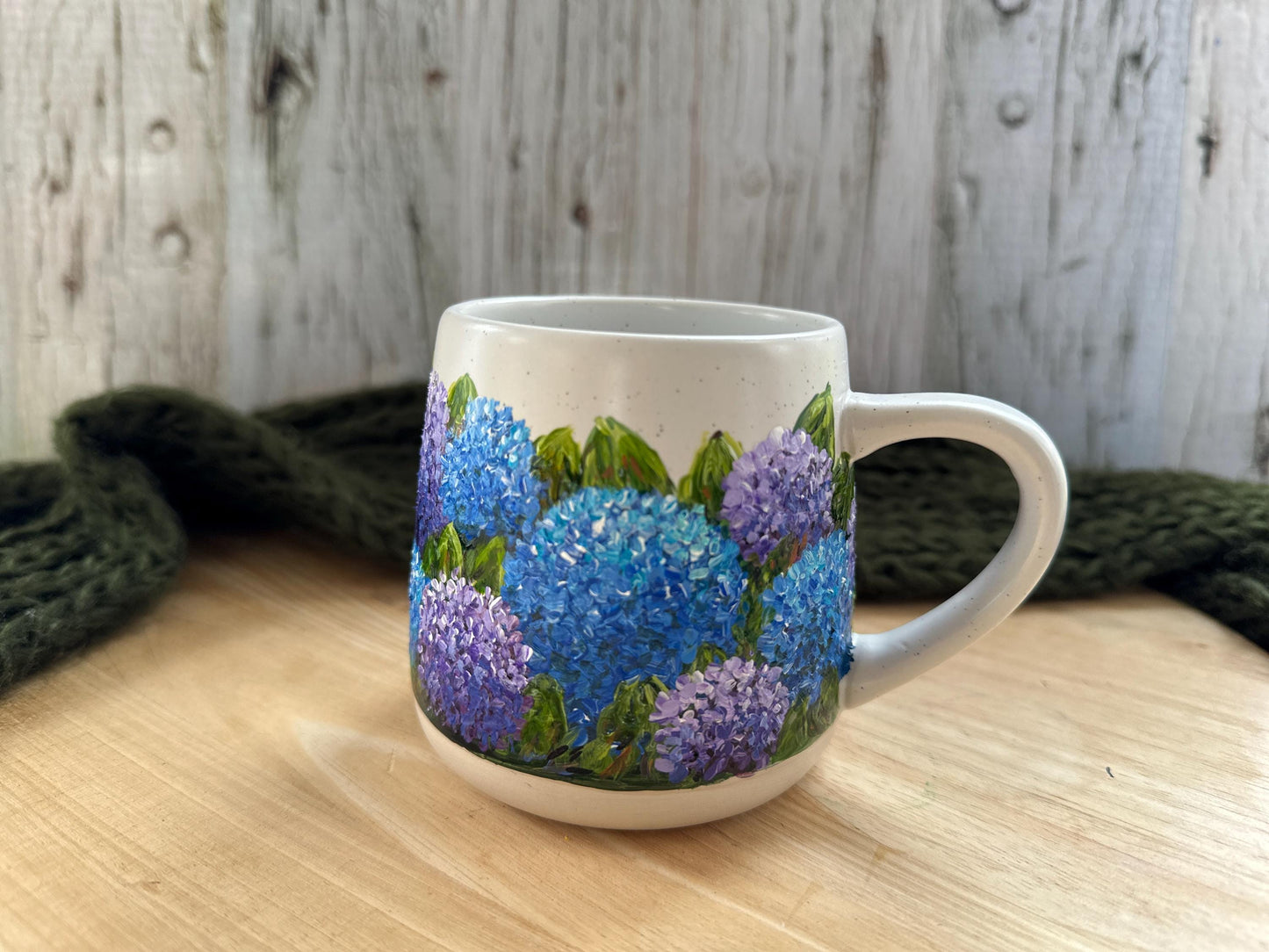 Hand Painted Hydrangea Mug, Hydrangea Lover Gift, Mother's Day gift for Mom, Floral Coffee Cup, Flower Mug,  Christmas Gift For Her, Grandma