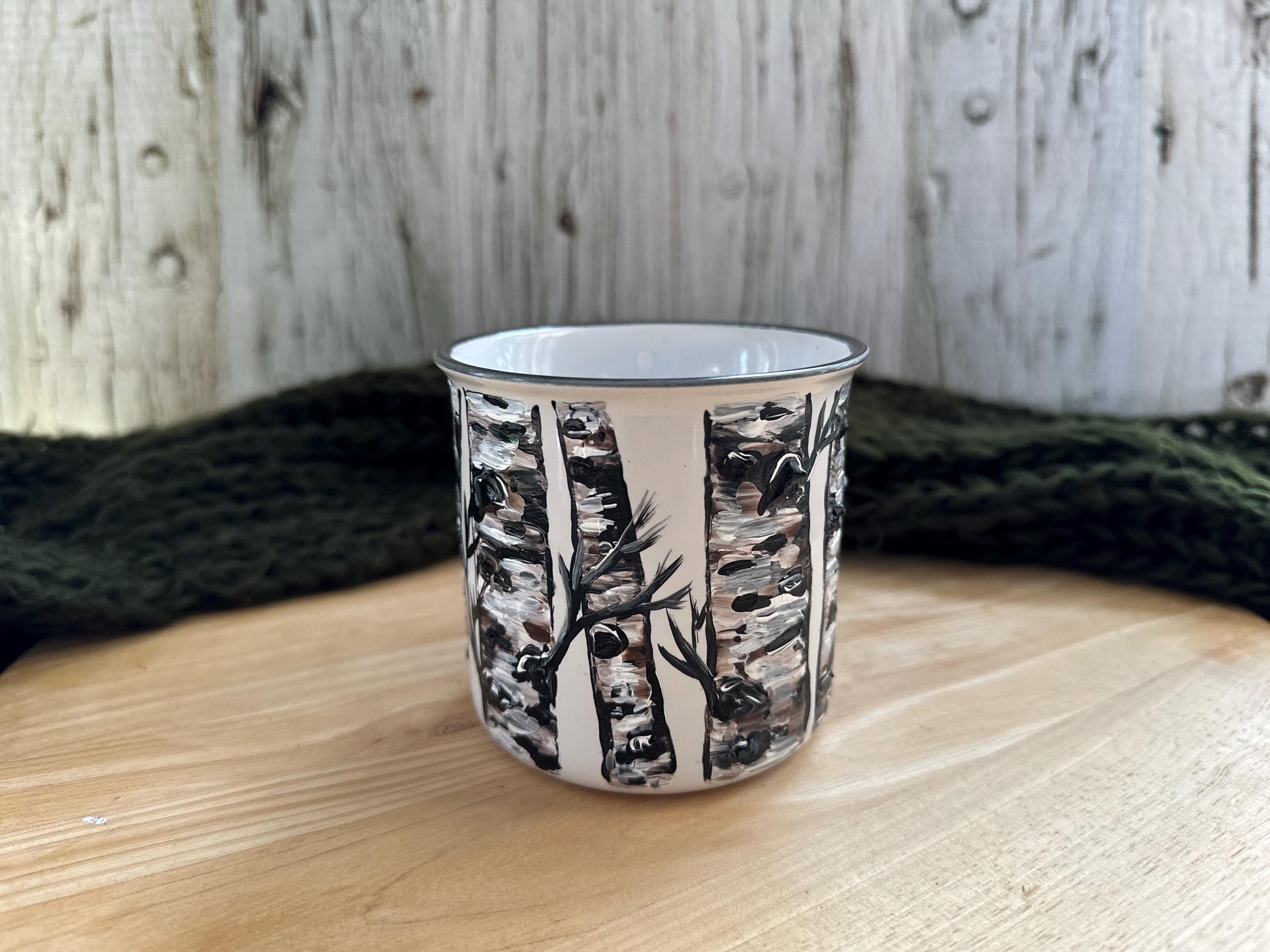 Hand Painted Birch Tree Mug, Coffee Mug Lover Gift, Mother's Day, For Dad, Teacher, Boss
