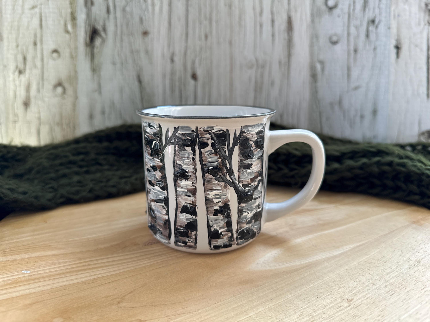 Hand Painted Birch Tree Mug, Coffee Mug Lover Gift, Mother's Day, For Dad, Teacher, Boss