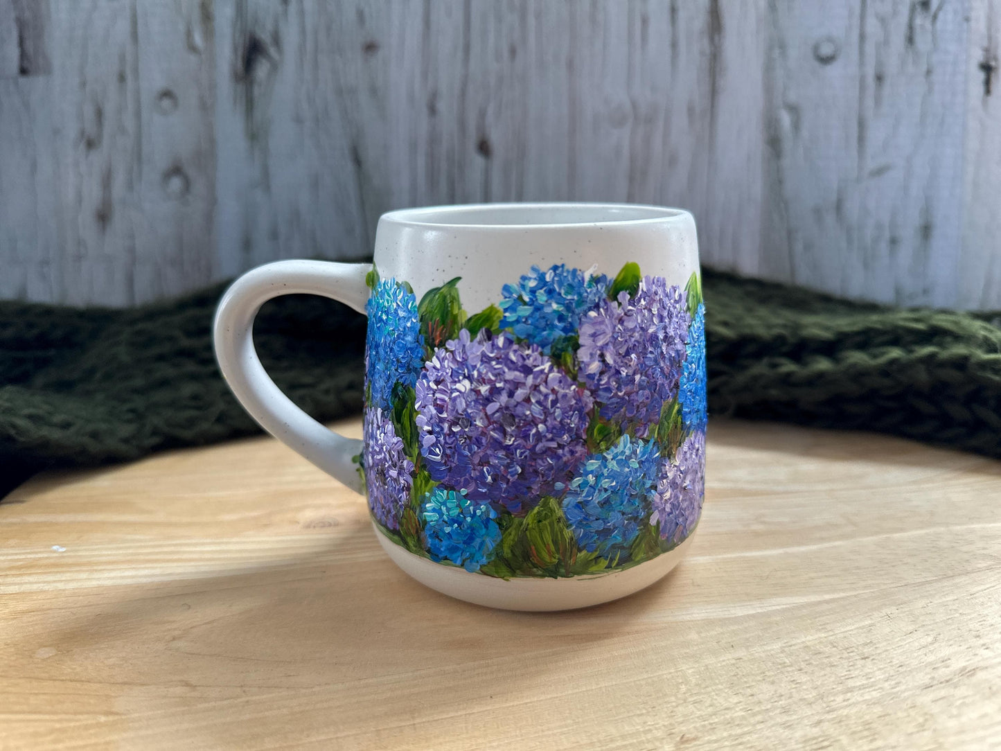 Hand Painted Hydrangea Mug, Hydrangea Lover Gift, Mother's Day gift for Mom, Floral Coffee Cup, Flower Mug,  Christmas Gift For Her, Grandma
