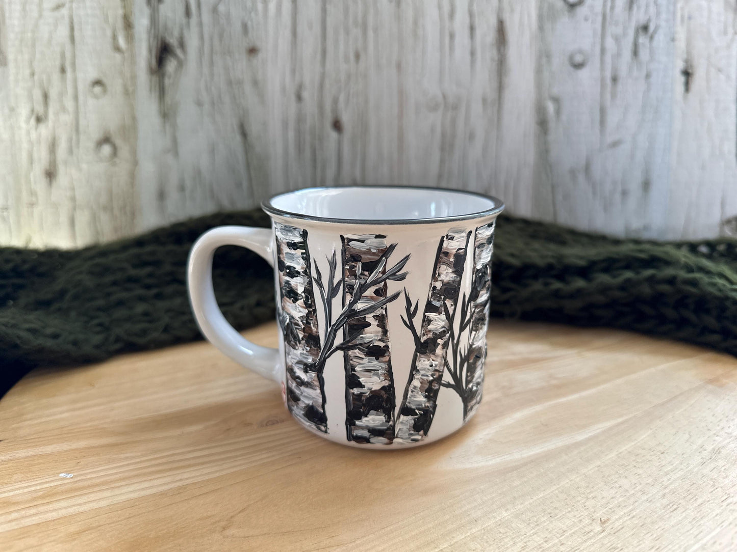 Hand Painted Birch Tree Mug, Coffee Mug Lover Gift, Mother's Day, For Dad, Teacher, Boss