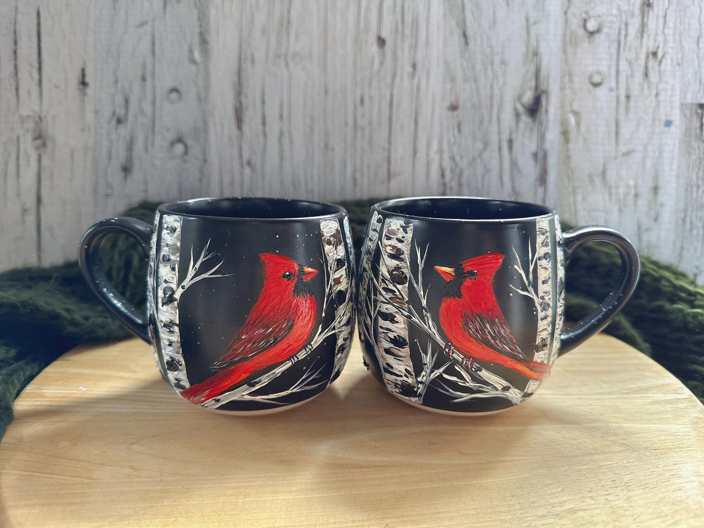 Hand-Painted Cardinal Bird Coffee Mug: Bird Lover Gift