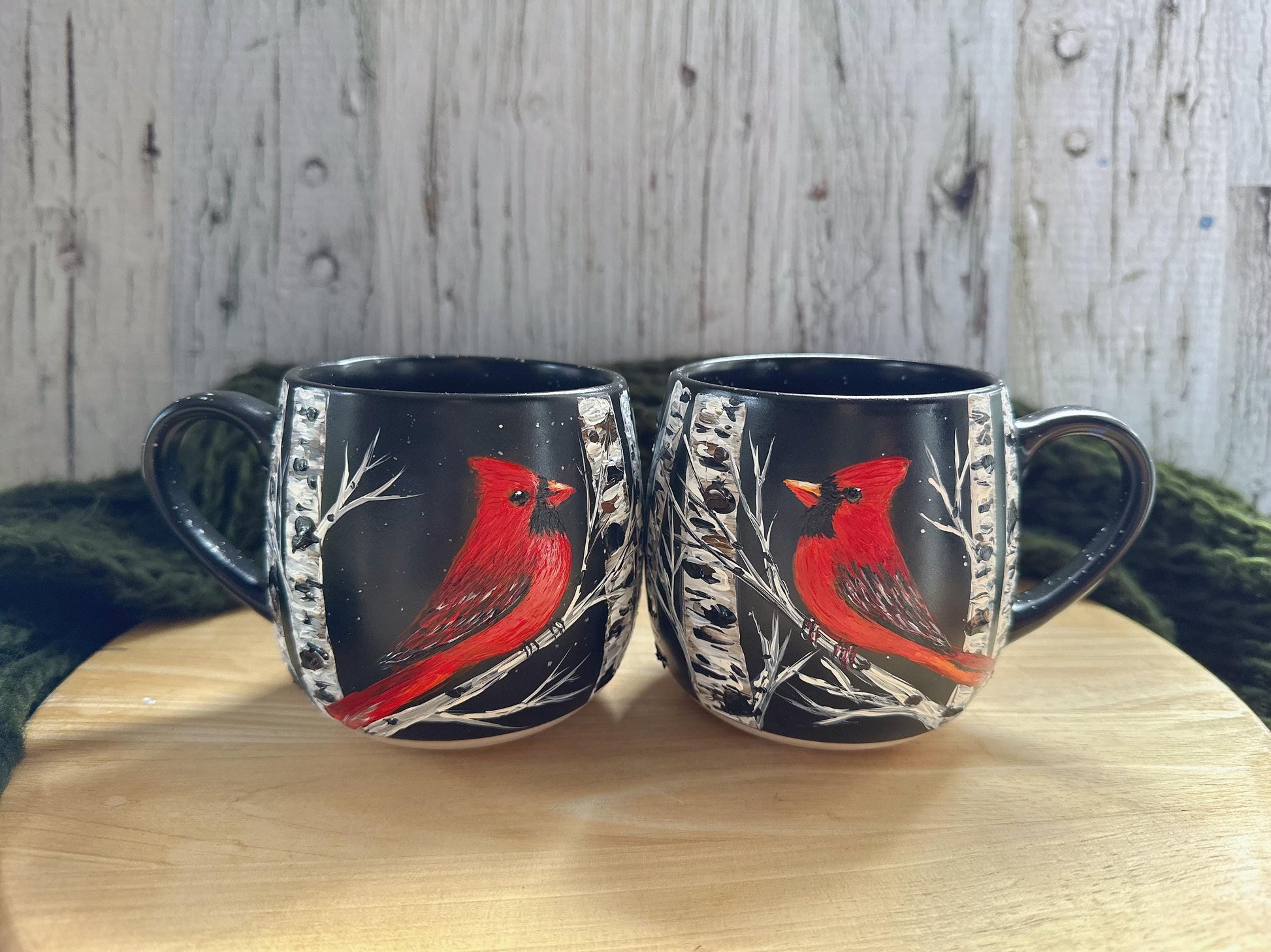 Hand-Painted Cardinal Bird Coffee Mug: Bird Lover Gift