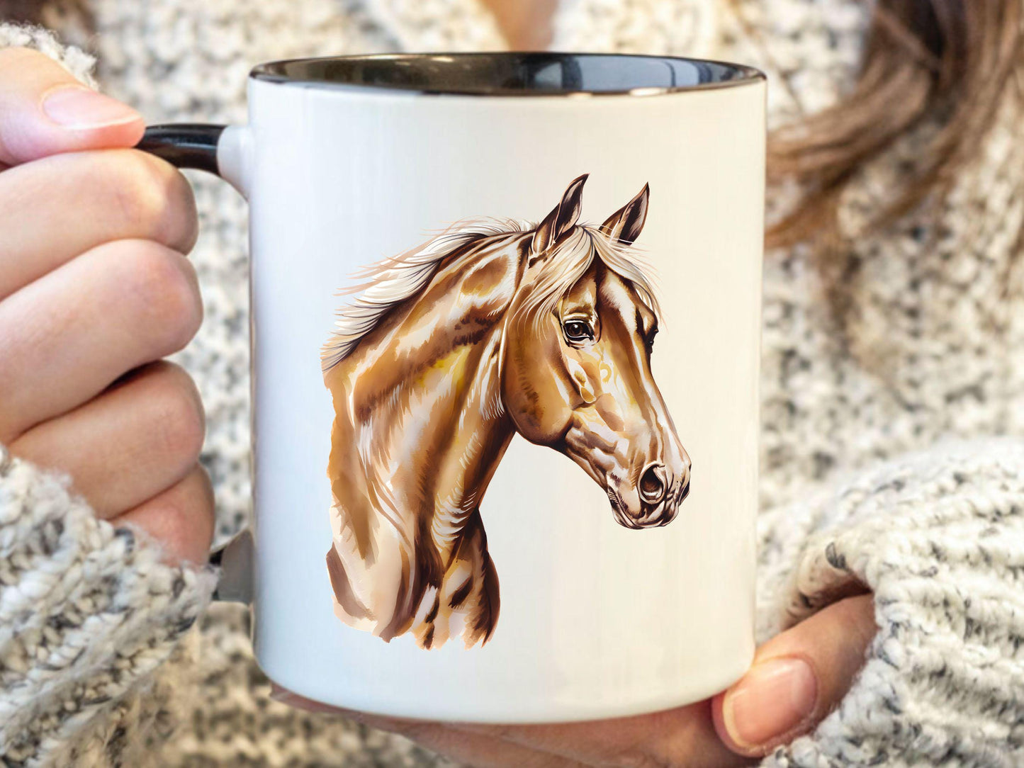 Personalized Horse Mug, Gift For Horse Mama, Dad, Horse Lover Gift, FarmerHorse Coffee Cup, Horse Face, Cowboy, Cowgirl Birthday