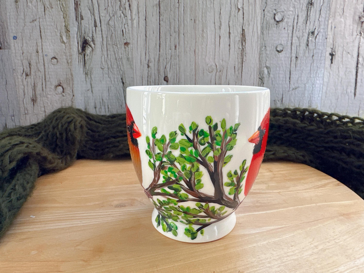 Hand Painted Cardinal Mug, Personalized Bird Lover Gift, Cardinal Gift for Mom, Memorial Gift, Bird Couple Coffee Cup