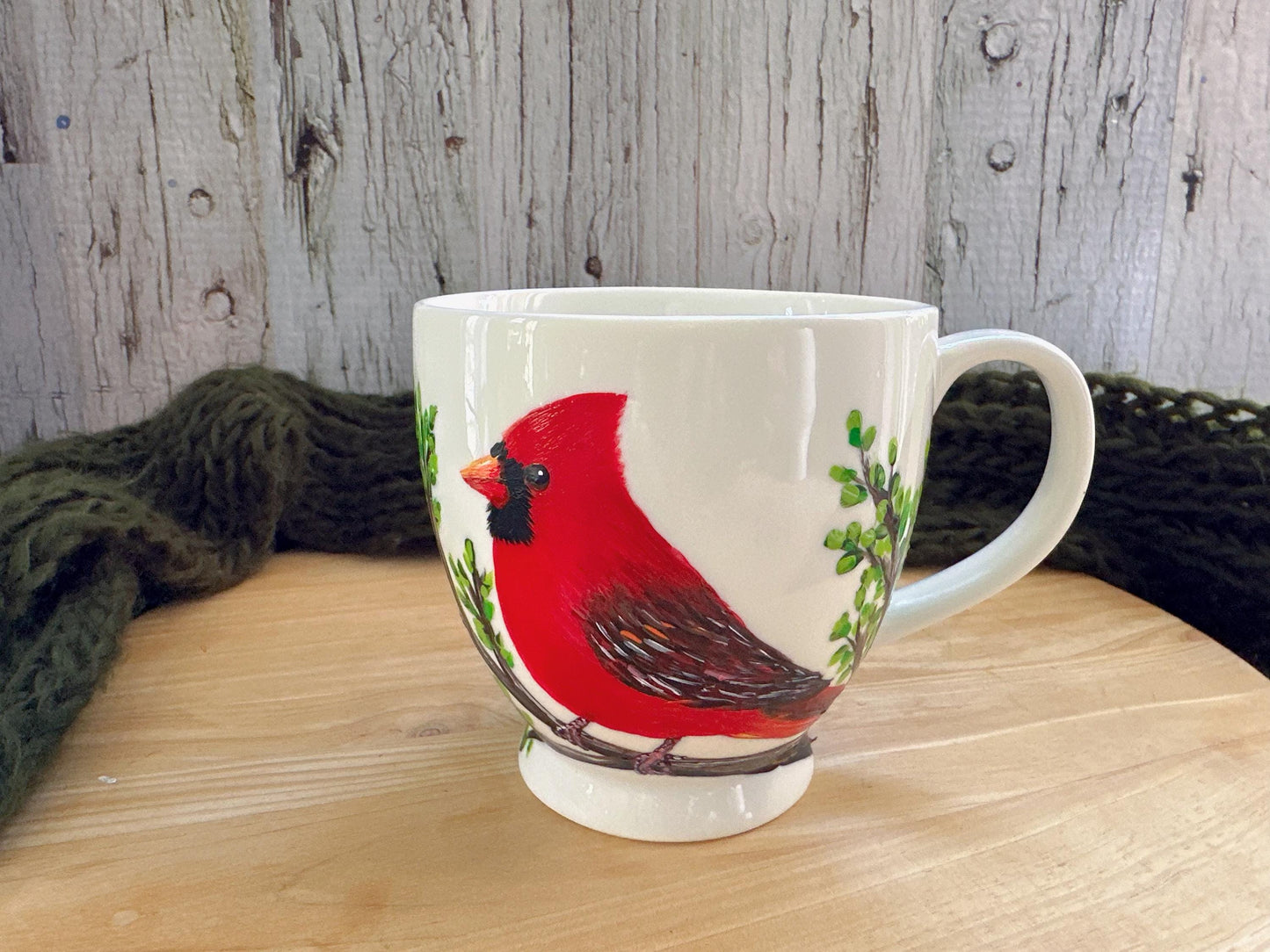Hand Painted Cardinal Mug, Personalized Bird Lover Gift, Cardinal Gift for Mom, Memorial Gift, Bird Couple Coffee Cup