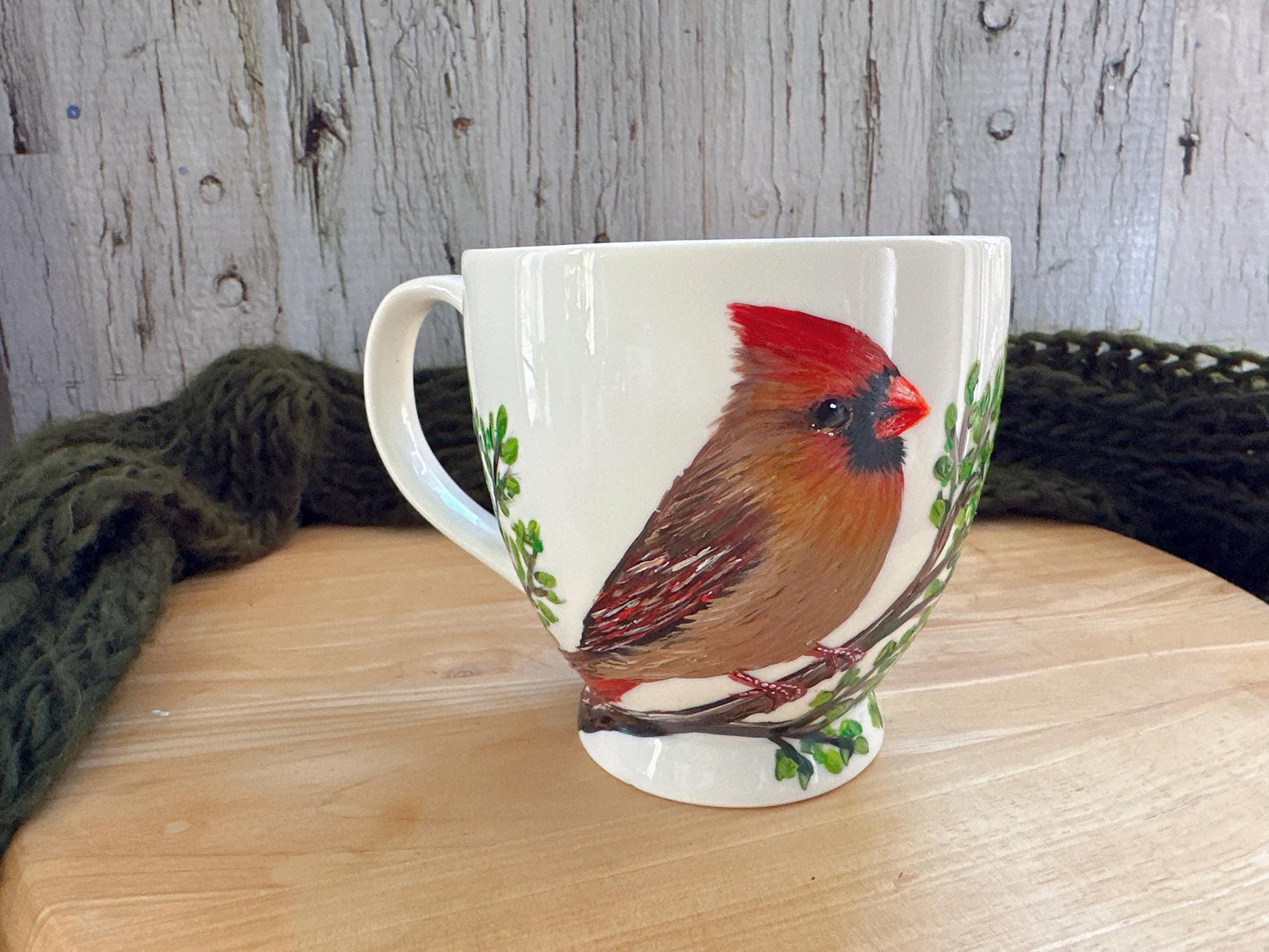 Hand Painted Cardinal Mug, Personalized Bird Lover Gift, Cardinal Gift for Mom, Memorial Gift, Bird Couple Coffee Cup